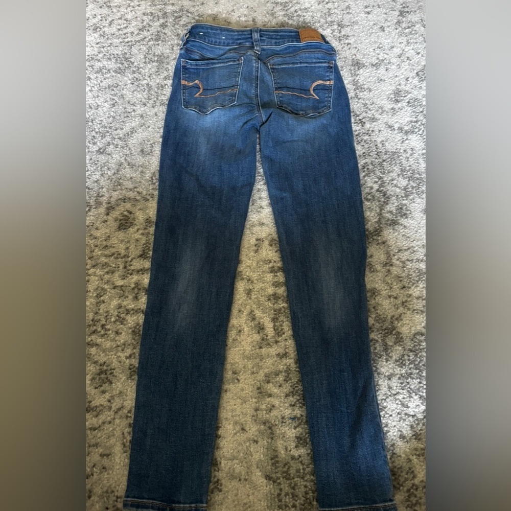 American Eagle Next Level Stretch Skinny Jeans Medium Wash Size 0 Short